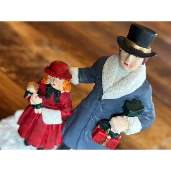 Vintage Mervyn's 1991 Christmas Village Accessory Victorian Father & Daughter Ho - Picture 5 of 7